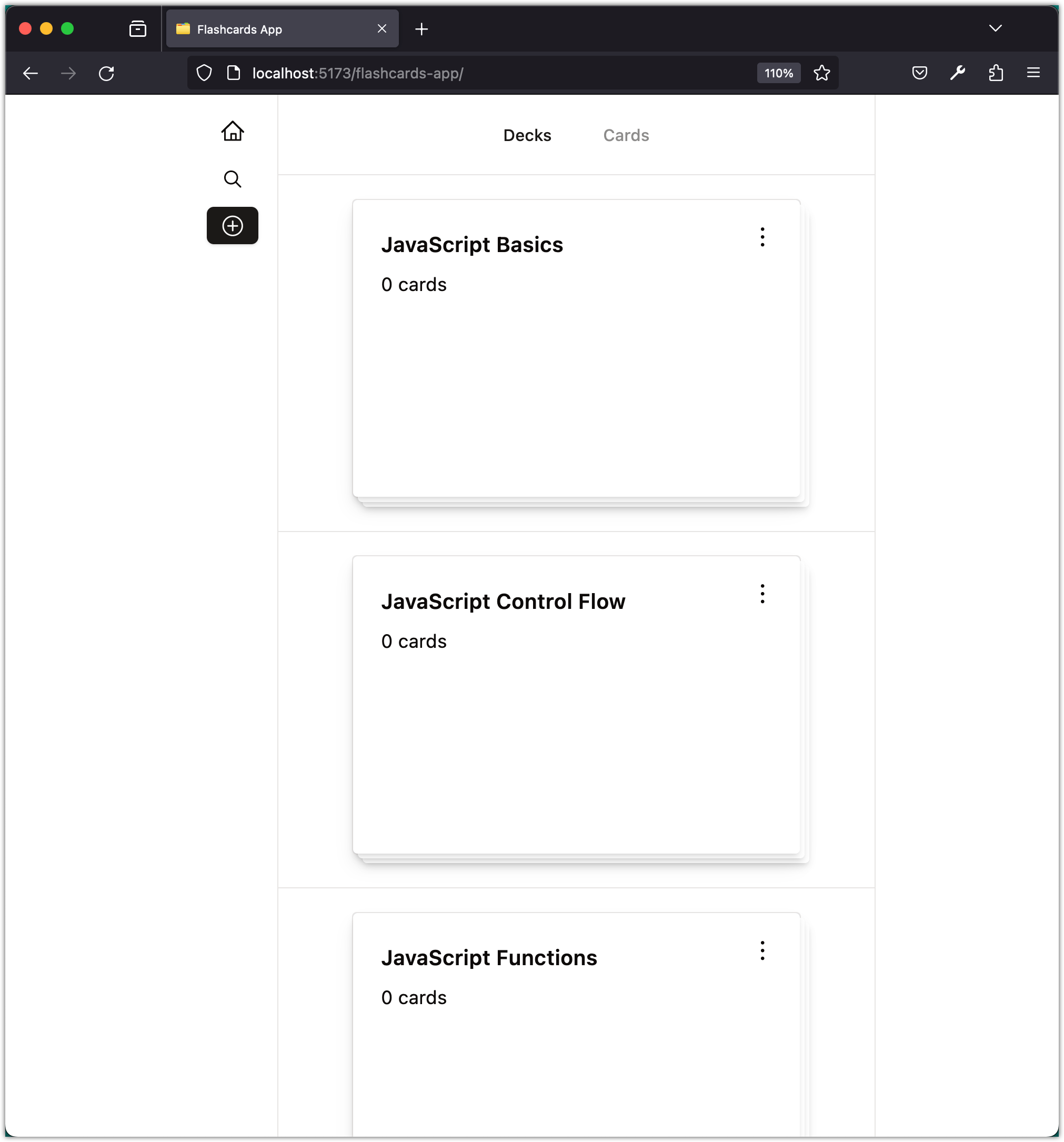 HW5: Flashcards App - Full-Stack JavaScript